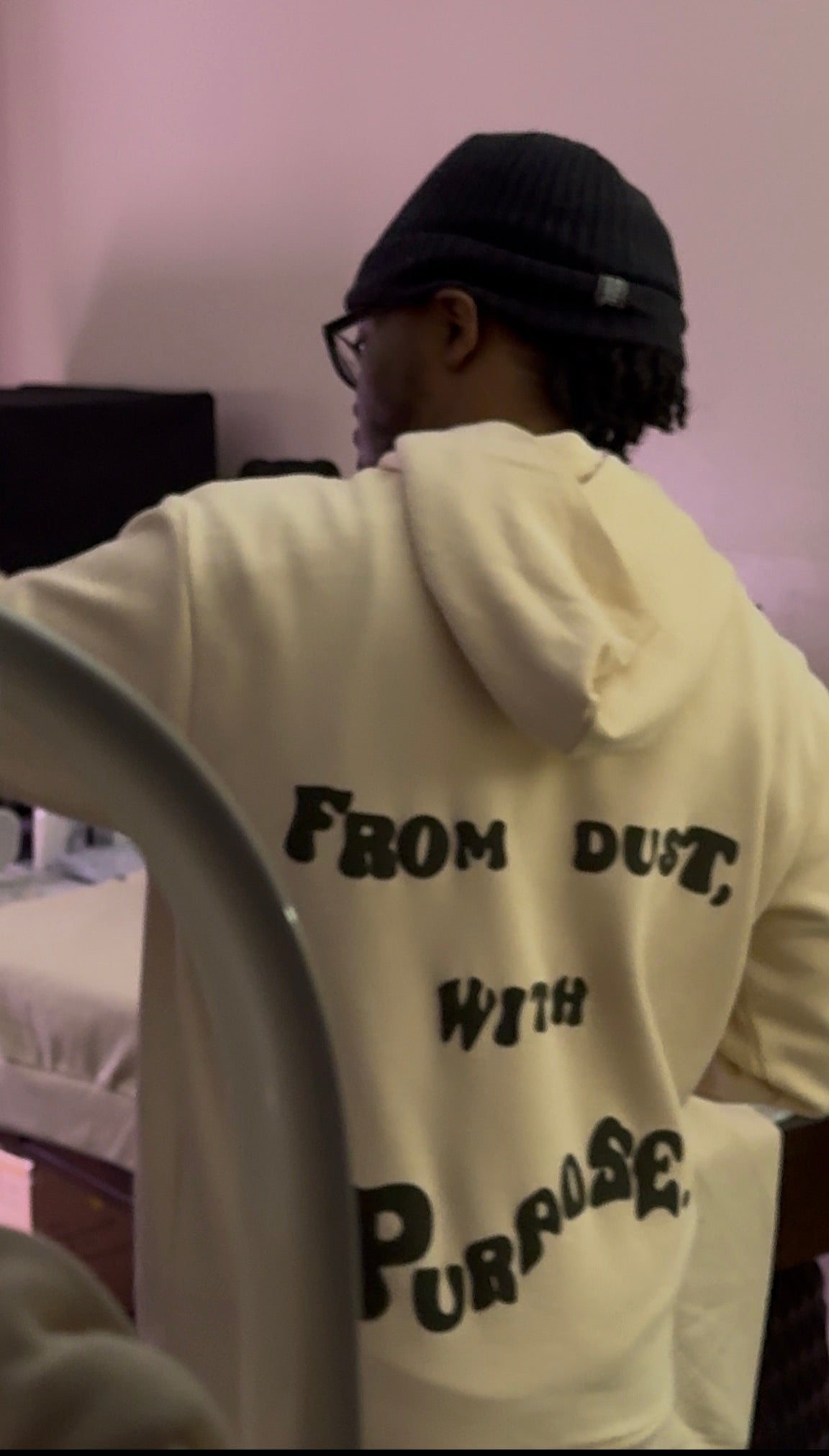 From Dust Hoodie (Cream · Black Puff)